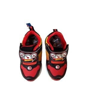 Hot Wheels Toddler Boy Sneakers Shoes Flashing‎ Lights Size 5 Black (80388)